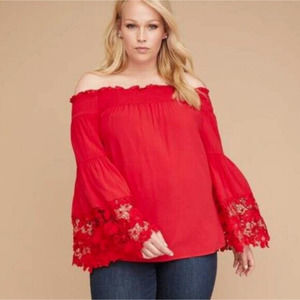 Lane Bryant Bell Sleeve Off The Shoulder Top 18/20
